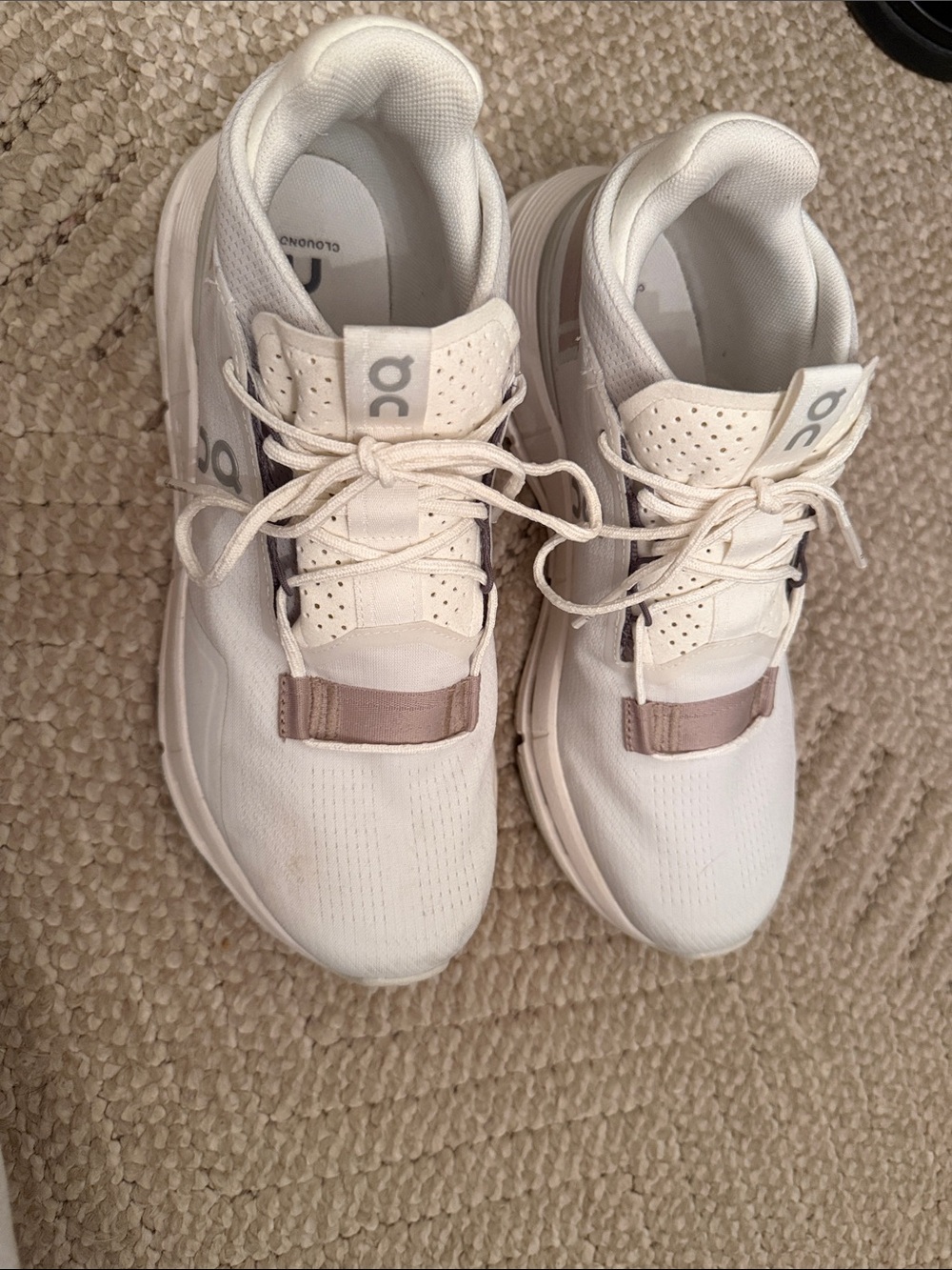 On Running Kids Cloudnova Lace-Up Sneakers in White with Rose Accent